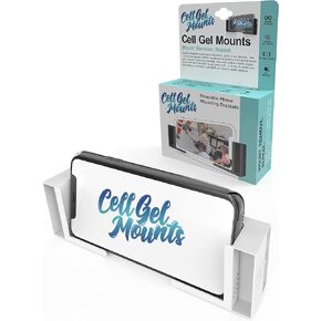 Cell Gel Wall Mount Phone Holder | Reusable Universal Phone Mount. Works on Walls, Showers, Airplane Seats, Tile, Concrete, Mirror and Removes Without Damage. All Phones and Tablets.