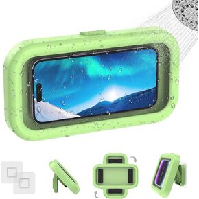 حامل هاتف دش مقاوم للماء من AMIR، جراب هاتف دش يدور 360 درجة، ملحقات دش تدور 360 درجة، شاشة لمس عالية الحساسية مضادة للضباب للمطبخ، حوض استحمام الحمام، متوافق مع هواتف 4-7 بوصة in Kuwait