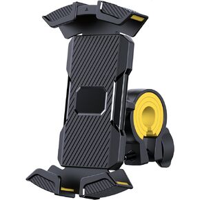 Bike Phone Holder,Handlebar Cell Phone Holder,Bicycle Phone Mount with Soft Cushion & Adjustable Metal Clip Compatible (Black)