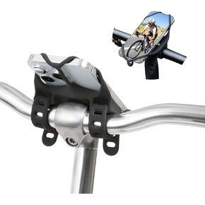 Bone Bike Tie 4 Pro Max، حامل هاتف عالمي للدراجة، حامل دراجة بتصميم مرن مزدوج الحزام لجذع على شكل حرف U، دراجات بدون جذع للدراجة الإلكترونية مع امتصاص الصدمات متوافق مع الهواتف 4.7-7.2 بوصة