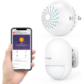 SINGCALL WiFi Smart Wireless Caregiver Pager Indoor Motion Sensor Detector Bed Sensor Alarm Wireless Home Security System Detector Siren Home Security Alert Bell for Elderly Dementia Patients