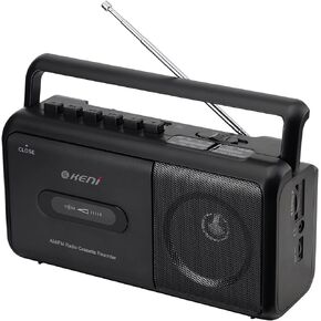 G Keni Portable Cassette Player Boombox AM/FM Radio Stereo, Casette Tape Player Recorder with Earphone Jack Battery Operated or AC Powered