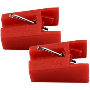 Turntable Needle Record Player Stylus Replacement for ION ICT04RS - IONTTUSB10, ITTCD10, LPDock, LP2CD, LP2Flash, IProfile and Profile Flash (Pack of 2) Red