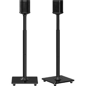 زوج حامل مكبر صوت ELIVED لجهاز Sonos One، One SL، Play: 1، حامل مكبر صوت قابل لضبط الارتفاع حتى 43.4 بوصة، مجموعة من 2 حامل مكبر صوت محيطي مع إدارة الكابلات، تحميل 11 رطل، أسود in Kuwait