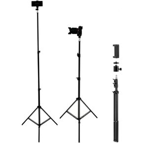 Up to 82.6 Inch Tall Tripod for Cell Phone and Lightweight Camera, Super Tall Tripod with Cell Phone Holder for iPhone 14 Pro Max, 13 Pro Max, Galaxy S22 Ultra, Action Cameras and Most Cell Phone