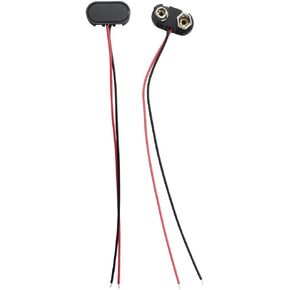 9V Battery Connector, 2 PCS T-Type 9 Volt Buckle Connector Hard Plastic Shell Used in Student Experiment,or Other Equipment with Battery(T-Type,)