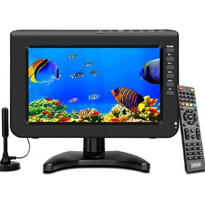 تلفزيون محمول 12 بوصة، تلفزيون صغير بشاشة FHD 1080 بكسل مع هوائي وموالف ATSC رقمي، بطارية قابلة لإعادة الشحن، منفذ HDMI/USB، كابل شاحن 12 فولت/طاقة تيار متردد، تلفزيون للقافلة والمطبخ in Kuwait