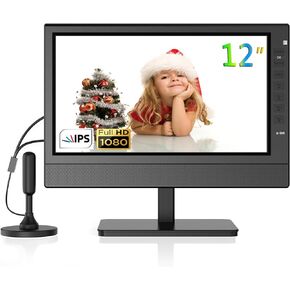 12 inch Small TV for Kitchen, Bedroom, Camper, Portable TV with Antenna Built in Digital Tuner, Flat Screen TV with Battery Powered
