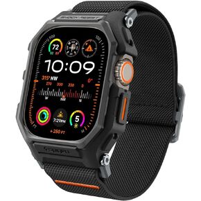 Spigen Lite Fit Pro Designed for Apple Watch Ultra 2/Apple Watch Ultra Band 49mm Durable TPU Case with Lightweight Fabric Band - Matte Black