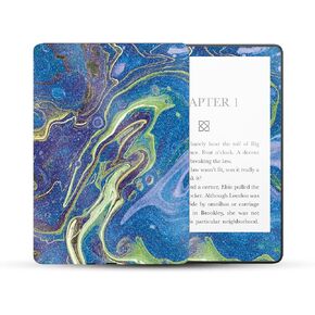MightySkins Glossy Glitter Skin Compatible with Amazon Kindle Paperwhite 5 6.8-inch 11th Gen (2021) Full Wrap - Blue Pour | Protective High-Gloss Glitter Finish | Easy to Apply | Made in The USA