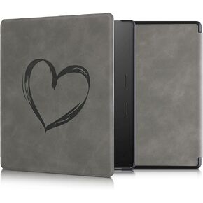 غطاء kwmobile متوافق مع Amazon Kindle Oasis 10. غطاء الجيل - حافظة القارئ الإلكتروني - بوصلة ملاحية رمادية in Kuwait