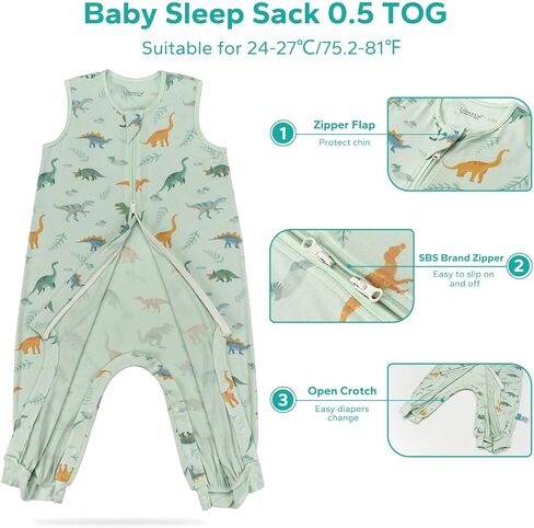 LILBESTIE Bamboo Toddler Sleep Sack with Feet, 0.5 TOG Sleep Sack with Legs, Muslin Sleep Sack 2-3T Sleep Bag Walker, Fox in Kuwait