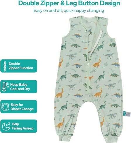 LILBESTIE Bamboo Toddler Sleep Sack with Feet, 0.5 TOG Sleep Sack with Legs, Muslin Sleep Sack 2-3T Sleep Bag Walker, Fox in Kuwait
