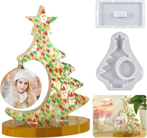 Didmortool Christmas Tree Photo Frame Resin Molds 6.8'' x 8.3'' Epoxy Resin Picture Frame Mold Christmas Photo Frame Resin Molds for Flowers Preservation, Resin Art, DIY Wedding in Saudi Arabia