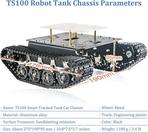 طقم هيكل سيارة روبوت ذكي ممتص للصدمات احترافي لاردوينو/فطيرة التوت/ميكوبت، مركبة ممتصة للتعليق مجنزرة للتحكم عن بعد مع محركين للتشفير بتيار مستمر in Kuwait