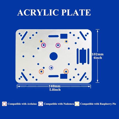 طقم هيكل سيارة روبوت ذكي ممتص للصدمات احترافي لاردوينو/فطيرة التوت/ميكوبت، مركبة ممتصة للتعليق مجنزرة للتحكم عن بعد مع محركين للتشفير بتيار مستمر in Kuwait