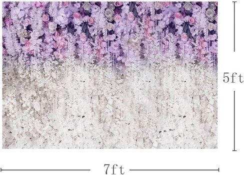 MEHOFOND Lavender and White Floral Bridal Shower Photo Studio Background Props Light Purple Lilac Wedding Photography Backdrop for Girl Portrait Baby Shower Birthday Party Decoration Banner 7x5ft in Saudi Arabia
