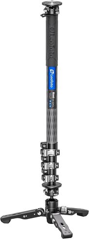 Leofot MV-324CL+VD-03 Long Carbon Fiber Flip Lock Pro Video Camera Monopod with Tripod Stand Max Load 22lb, Height: 1800mm in Kuwait
