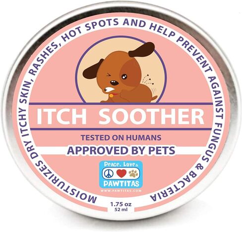 Pawtitas Itch Soother Dog Balm Relief from itching Skin, Flaky, Dry Coat, Hotspot, Rash and Damaged Skin Made with Organic Almond and Goldenseal Provide Instant Calmness for Your Puppy Can 1.75 OZ in Saudi Arabia