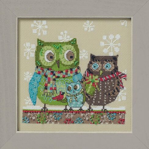 مجموعة غرز متقاطعة مطرزة بالخرز من Mill Hill 2024 مجموعة Debbie Mumm Artful Owls DM302414، 5 بوصات × 5 بوصات، متعددة الألوان in Saudi Arabia