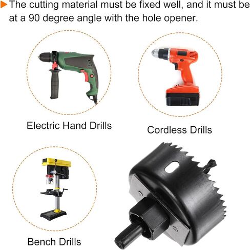 مجموعة من 5 قطع من منشار ثقب 2-1/2 بوصة - 5 بوصة (64 مم - 127 مم) مقاس كبير HSS (فولاذ عالي السرعة) طقم لقمة منشار ثقب مع لوحة تثبيت مغزل للوح الجصي البلاستيكي من الخشب الناعم PVC in Saudi Arabia