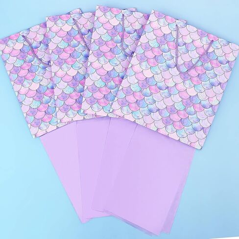 أكياس هدايا بمقياس حورية البحر مقاس 30.48 سم من U'COVER مقاس متوسط ​​مع حقيبة مناديل ورقية للفتيات والأطفال وحفلات استقبال المولود الجديد لصالح حفلات الزفاف والذكرى السنوية 4 عبوات 10 * 4 * 12 بوصة in Kuwait