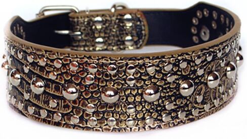 Spiked Studded Dog Collar-Mushrooms Rivets Studded Adjustable PU Leather Dog Collar for Medium and Large Dog 2" Wide Pitbull Boxer German Shepherd Collar in Saudi Arabia