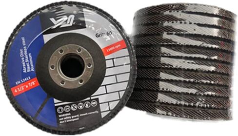 10 Pack 4 1/2 inch x 7/8 Inch Flap Disc Angle Grinder Sanding Disc 60 Grit Flap Sanding Disc for Sanding, Stock and Rust Removal, Finishing, Grinding, Deburring in Saudi Arabia