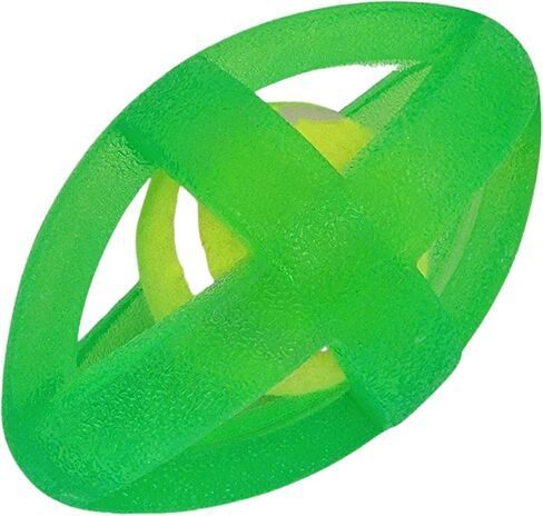 Dog Toy, Dog Ball, Tennis Ball with Outer Rubber Ring, Ball for Dog to Chew or Fetch! WhizWoof Wonderball! (Football) (Blue) in Saudi Arabia