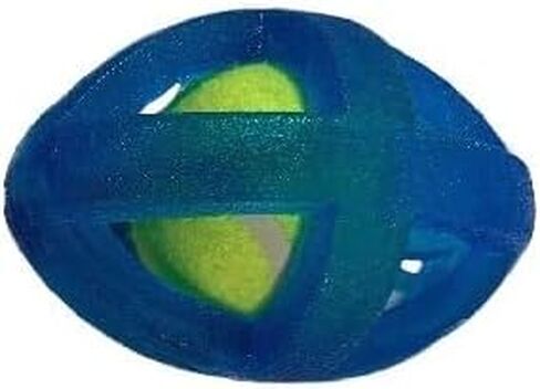 Dog Toy, Dog Ball, Tennis Ball with Outer Rubber Ring, Ball for Dog to Chew or Fetch! WhizWoof Wonderball! (Football) (Blue) in Saudi Arabia