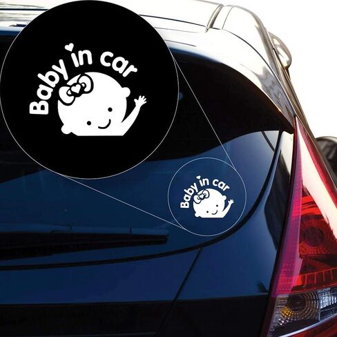 ملصق سيارة Baby on Board، طفلة في السيارة، ملصق سيارة يحمل علامة سلامة الطفل، مقاس 6.7 × 5.4 بوصة للشاحنات والشاحنات والسيارات والنافذة، in Saudi Arabia