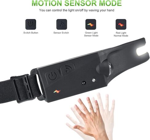 مصباح أمامي LED من Soshine قابل لإعادة الشحن، 2 حزمة من المصابيح الأمامية 230 شعاع عريض LED مستشعر حركة، 5 أوضاع خفيفة الوزن مقاومة للماء للمصابيح الأمامية للتخييم والجري وركوب الدراجات وصيد الأسماك والإصلاح in Kuwait