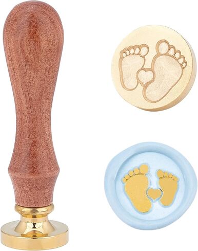 PH PandaHall Baby Foot Wax Seal Stamp Vintage Retro Sealing Stamp for Embellishment of Envelopes, Baby Shower Party Invitation, Wine Packages, Gift Packing, Greeting Cards in Saudi Arabia
