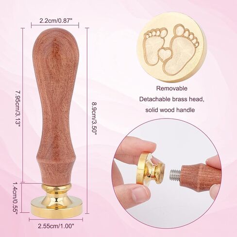 PH PandaHall Baby Foot Wax Seal Stamp Vintage Retro Sealing Stamp for Embellishment of Envelopes, Baby Shower Party Invitation, Wine Packages, Gift Packing, Greeting Cards in Saudi Arabia