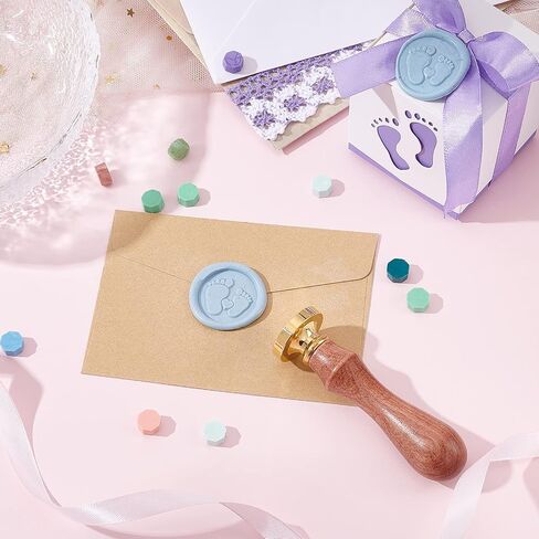 PH PandaHall Baby Foot Wax Seal Stamp Vintage Retro Sealing Stamp for Embellishment of Envelopes, Baby Shower Party Invitation, Wine Packages, Gift Packing, Greeting Cards in Saudi Arabia