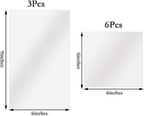 9 قطع من أوراق المرآة اللاصقة، 3 قطع مقاس 6 بوصة × 9 بوصة و6 قطع من أوراق المرايا المرنة مقاس 6 بوصة × 6 بوصة، ورقة مرآة بلاستيكية، عصا ذاتية اللصق على بلاط المرآة، قشرها والصقها، رائعة للحرف اليدوية وجدار المرآة in Kuwait
