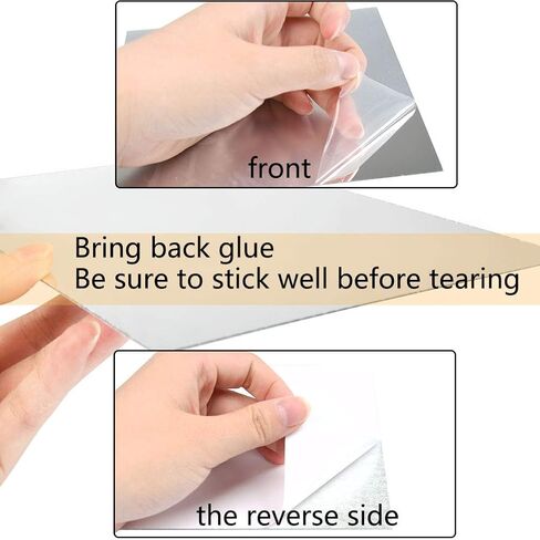 9 قطع من أوراق المرآة اللاصقة، 3 قطع مقاس 6 بوصة × 9 بوصة و6 قطع من أوراق المرايا المرنة مقاس 6 بوصة × 6 بوصة، ورقة مرآة بلاستيكية، عصا ذاتية اللصق على بلاط المرآة، قشرها والصقها، رائعة للحرف اليدوية وجدار المرآة in Kuwait