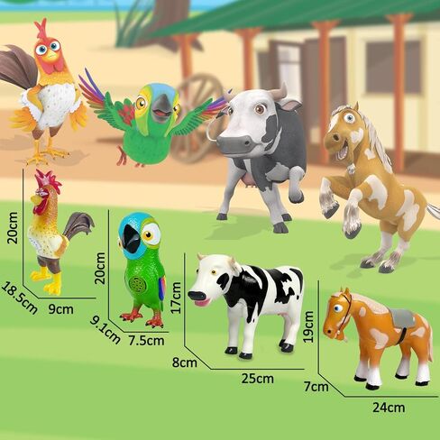 لعبة ببغاء مزرعة لوريتو بيبي الموسيقية من توي ميكر لا جرانجا دي زينون - تعليم تفاعلي - شخصية حيوانات المزرعة من الفينيل للأطفال الصغار 1-3، ألعاب إسبانية للطيور هدية لعيد الميلاد وعيد الميلاد in Kuwait