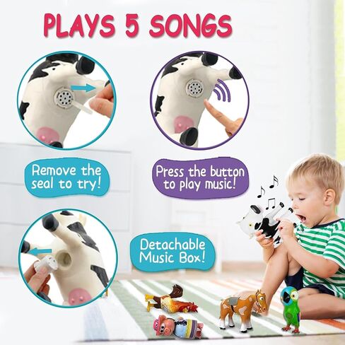 لعبة ببغاء مزرعة لوريتو بيبي الموسيقية من توي ميكر لا جرانجا دي زينون - تعليم تفاعلي - شخصية حيوانات المزرعة من الفينيل للأطفال الصغار 1-3، ألعاب إسبانية للطيور هدية لعيد الميلاد وعيد الميلاد in Kuwait