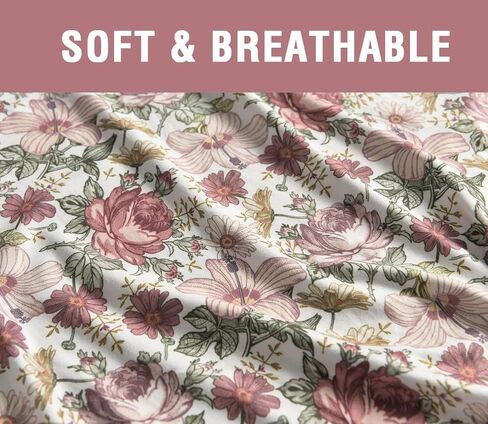 Little Jump Stretchy Jersey Knit Swaddle Blankets, Premium Cotton Floral Baby Blanket,Soft Western Wild Flowers Baby Quilt for Baby Girls and Toddlers(Vintage Floral) in Saudi Arabia