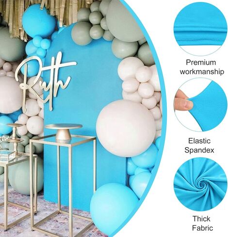 Set of 2 Spandex Fitted Arch Backdrop Cover Wedding Arch Cover Round Top Chiara Arch Backdrop Stand Covers for Birthday Party Baby Shower Wedding Arch Decor（6 FT White, 7.2 FT Beige） in Saudi Arabia