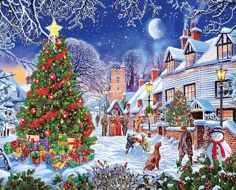 White Mountain Puzzles Village Christmas Tree - 1000 Piece Jigsaw Puzzle in Saudi Arabia