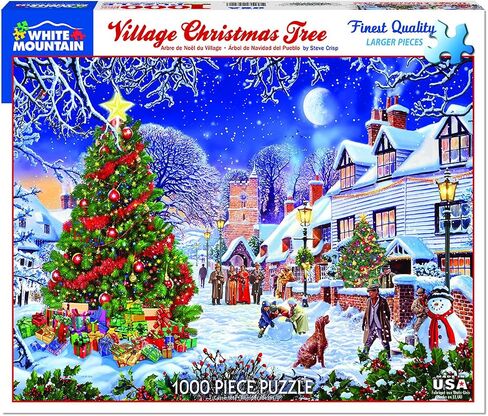 White Mountain Puzzles Village Christmas Tree - 1000 Piece Jigsaw Puzzle in Saudi Arabia