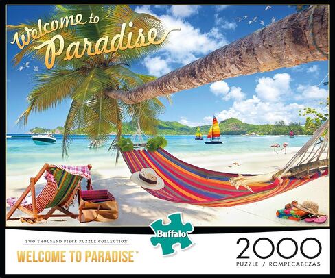 Buffalo Games - Welcome to Paradise - 2000 Piece Jigsaw Puzzle for Adults Challenging Puzzle Perfect for Game Nights - 2000 Piece Finished Size is 38.50 x 26.50 in Saudi Arabia