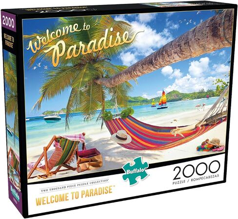 Buffalo Games - Welcome to Paradise - 2000 Piece Jigsaw Puzzle for Adults Challenging Puzzle Perfect for Game Nights - 2000 Piece Finished Size is 38.50 x 26.50 in Saudi Arabia