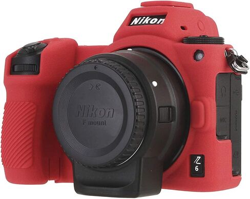 حافظة كاميرا لهاتف Nikon Z6 Z7، حافظة كاميرا احترافية من مطاط السيليكون وقابلة للفصل ومضادة للخدش ومضادة للصدمات لكامل الجسم لهاتف Nikon Z6 Z6II Z7 Z7II (أحمر) in Kuwait