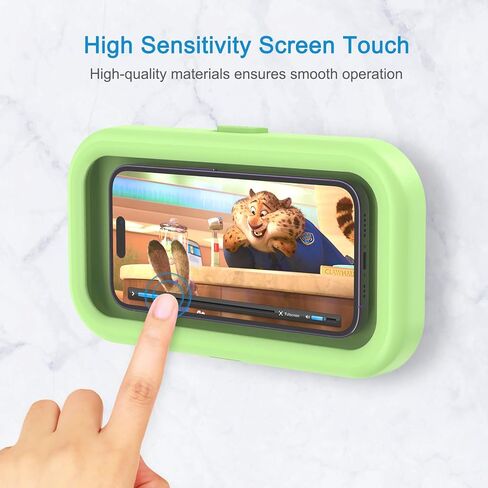 حامل هاتف دش مقاوم للماء من AMIR، جراب هاتف دش يدور 360 درجة، ملحقات دش تدور 360 درجة، شاشة لمس عالية الحساسية مضادة للضباب للمطبخ، حوض استحمام الحمام، متوافق مع هواتف 4-7 بوصة in Kuwait