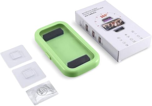 حامل هاتف دش مقاوم للماء من AMIR، جراب هاتف دش يدور 360 درجة، ملحقات دش تدور 360 درجة، شاشة لمس عالية الحساسية مضادة للضباب للمطبخ، حوض استحمام الحمام، متوافق مع هواتف 4-7 بوصة in Kuwait