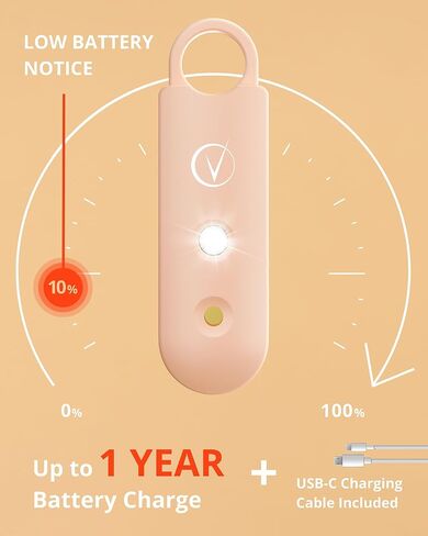 Vantamo Personal Alarm for Self Defense with Low Battery Notice, Strobe Light & Extra Loud 130 dB Double Speakers Safety Keychain Set for Women, Rechargeable Panic Button for Womens Self Defense in Kuwait