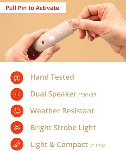 Vantamo Personal Alarm for Self Defense with Low Battery Notice, Strobe Light & Extra Loud 130 dB Double Speakers Safety Keychain Set for Women, Rechargeable Panic Button for Womens Self Defense in Kuwait